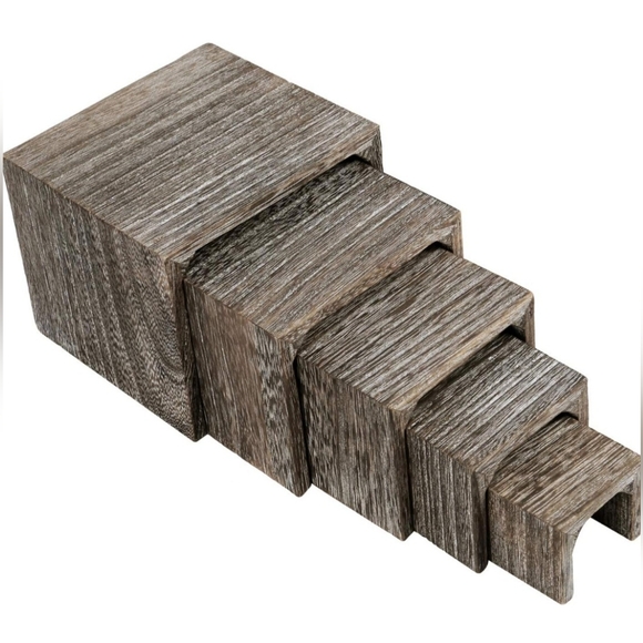 Mooca 5-Piece Wooden Jewelry Display Risers - Picture 8 of 10